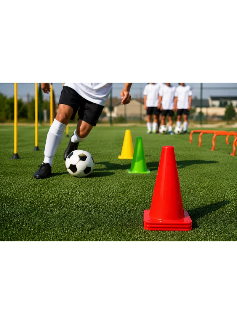 قمع تدريب رياضي 35 سم متعدد الألوان – مخروط تحديد للملاعب والتمارين الرياضية - Image 4