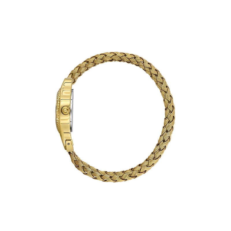 دانيل كلاين ساعة نسائية ستانلس ستيل | هيكل من سبيكة ذهبية | تناظري | قرص ذهبي دائري بنقشة مشع | حركة كوارتز يابانية | فاخرة | مقاومة للماء حتى عمق 30 مترًا - Image 2