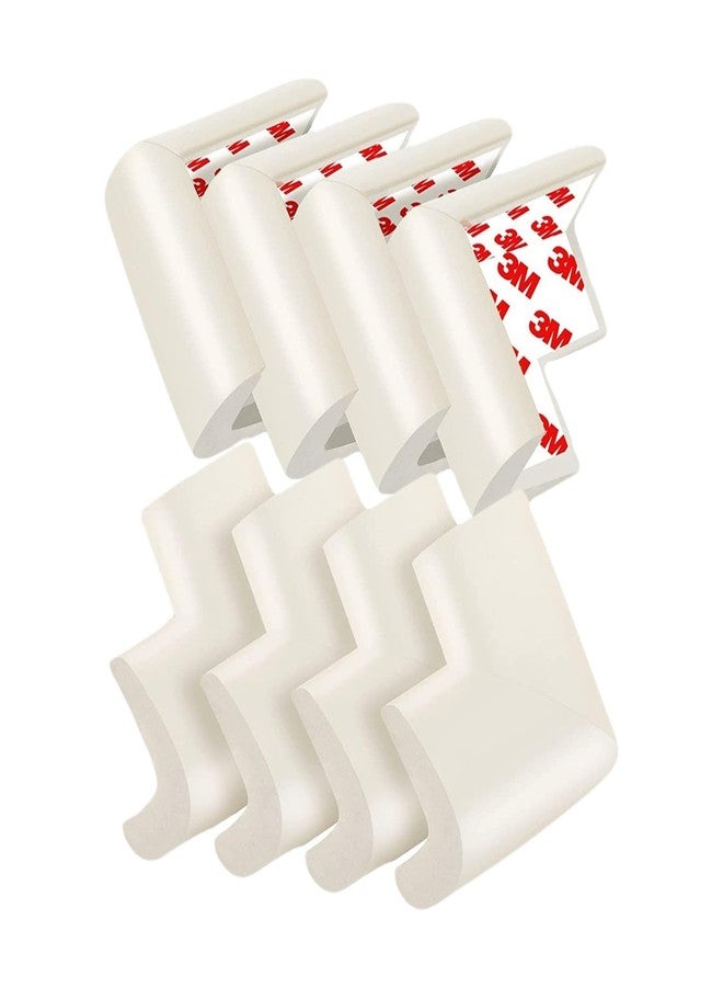 OLWICK واقيات زوايا أمان الأطفال من أولويك® | واقيات حواف الزوايا | وسائد حماية زوايا الأطفال للطاولات والسلالم والخزائن وأسطح العمل مع شريط لاصق 3M، عبوة من 8 قطع، لون كريمي - Image 1