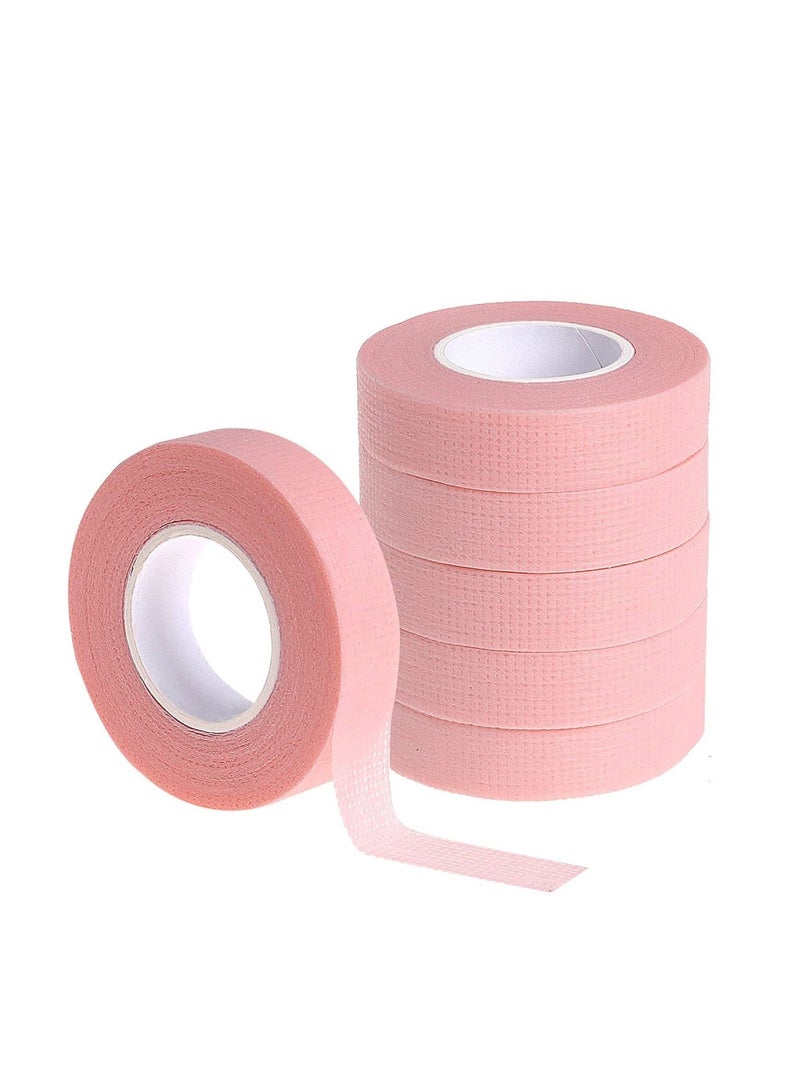 Generic 6 Rolls Eyelash Extension Tape, Breathable Adhesive Tape Fabric Eyelash Strip for Sensitive Skin Pink (0.5 inch x 10 yards)  - Image 1