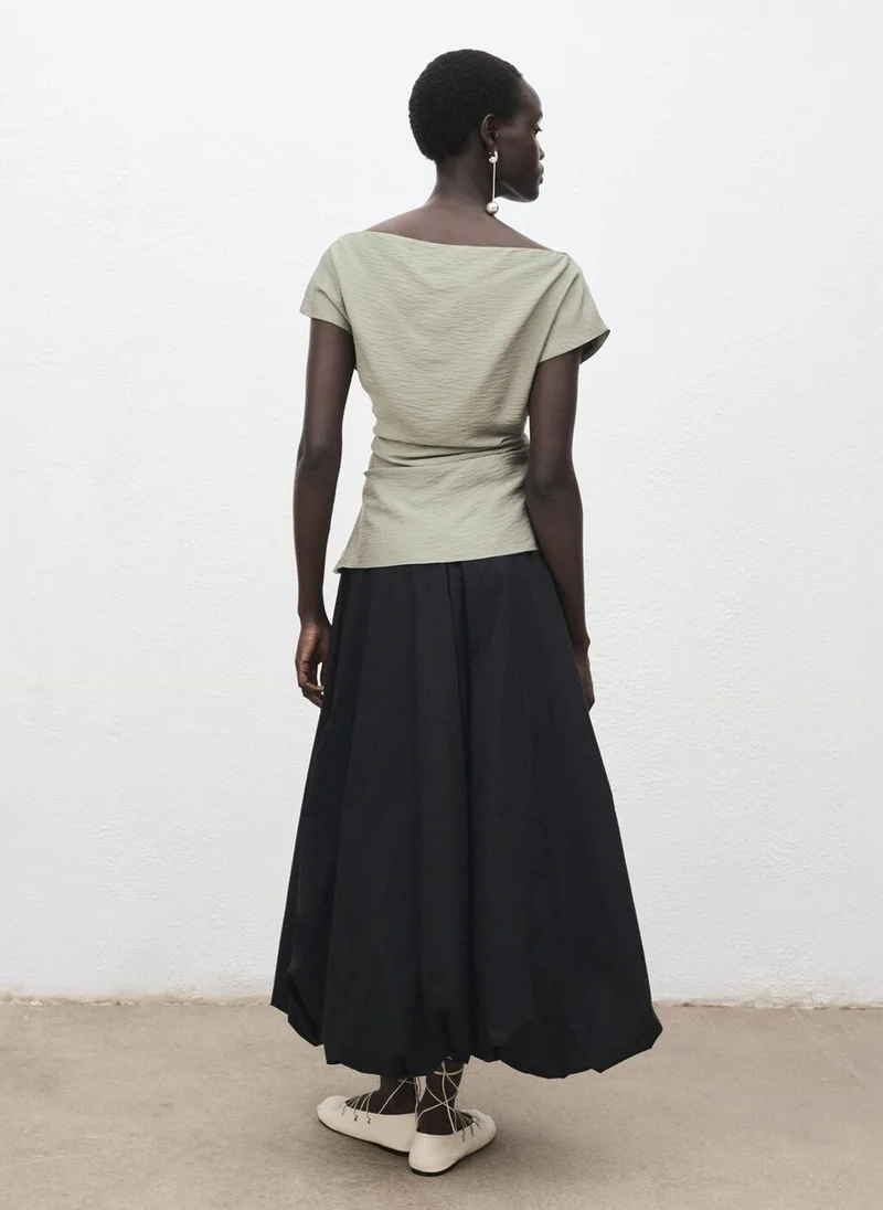 مانجو Modal blouse with asymmetrical collar