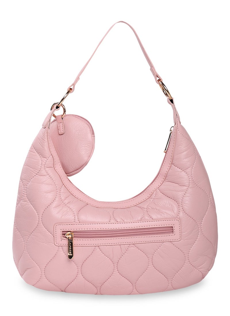 CAPRESE Caprese Briar Abstract Pink Faux Leather Medium Hobo Handbag  - Image 4