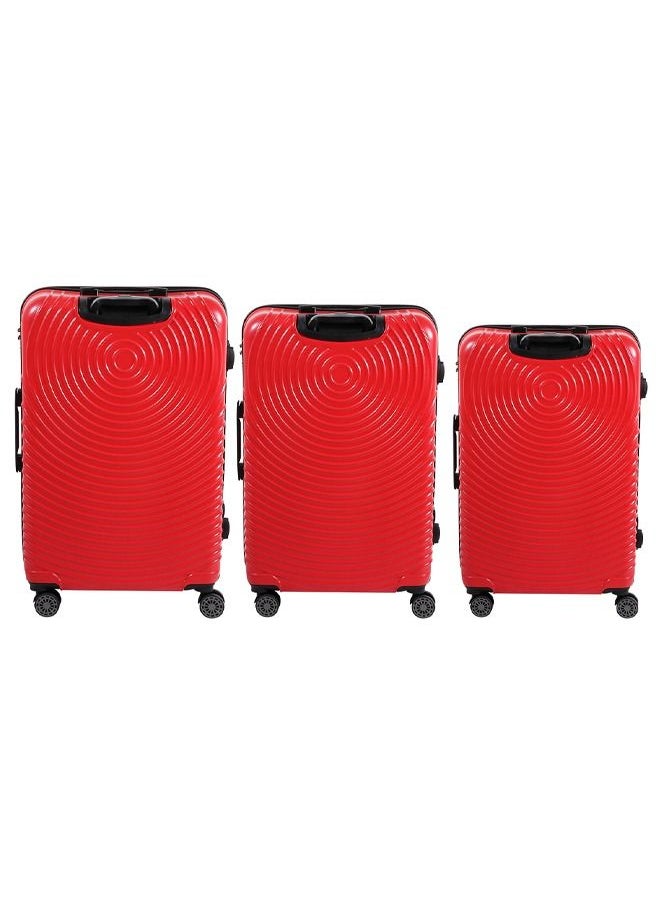 Biggdesign - Biggdesign 3 Piece Cats Design Carry On Luggage Set Red - Image 1