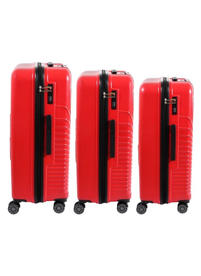 Biggdesign - Biggdesign 3 Piece Cats Design Carry On Luggage Set Red - Image 1
