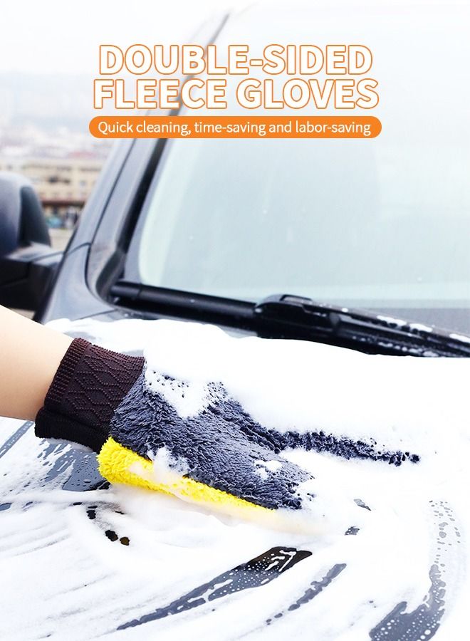 GROIC 2 Pieces Car Wash Mitts Microfiber Car Wash Mitt,  Lint Free Soft Double Sided Scratch-Free Wash Mitt, Safe Washing With Any Car Soap, Bucket, Foam Gun, Foam Cannon, Other Cleaning Supplies - Image 2