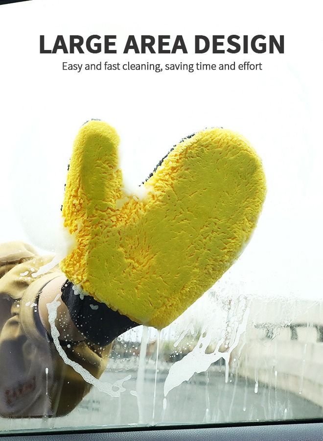GROIC 2 Pieces Car Wash Mitts Microfiber Car Wash Mitt,  Lint Free Soft Double Sided Scratch-Free Wash Mitt, Safe Washing With Any Car Soap, Bucket, Foam Gun, Foam Cannon, Other Cleaning Supplies - Image 4