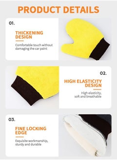 GROIC 2 Pieces Car Wash Mitts Microfiber Car Wash Mitt,  Lint Free Soft Double Sided Scratch-Free Wash Mitt, Safe Washing With Any Car Soap, Bucket, Foam Gun, Foam Cannon, Other Cleaning Supplies  - Image 3