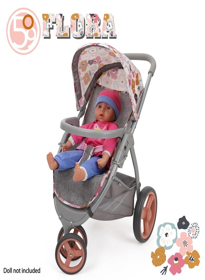 509 Crew: Melange Flora - Mabelle 3-Wheel Doll Jogger Stroller - Accessory for Dolls Up to 24", Large Canopy, Foldable Design, Kids Toy, Ages 3+ - Image 4