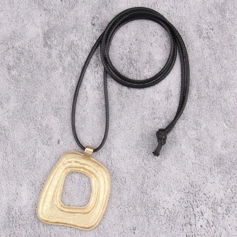 joymiao Boho Necklaces for Women Long Pendant Necklaces Vintage Sweater Necklaces Handmade Leather Necklace Fashion Jewelry - Image 4