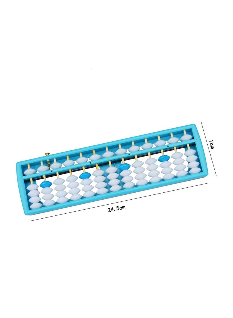 Abacus Bead Arithmetic Counting Abacus with Reset Button School Supplies for Children Vintage Wooden Abacus Soroban Chinese Calculator Counting Tool (13 Column) 