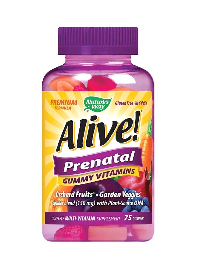 Nature's Way Alive! Prenatal Multi-Vitamin With Plant DHA Dietary Supplement - 75 Gummies - Image 1