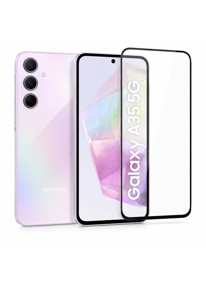 DEER Ghazala Shield Premium 9H Tempered Glass Full Coverage Anti-Static Screen Protector for Samsung Galaxy A35 5G - Black - Image 1