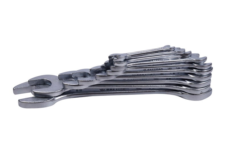 Eastman Doe Jaw Spanners - Crv Set Of 12Pcs, Kit-03-120MH, Chrome Vanadium Steel, Chrome Plated, Chrome Finished Double Sided Open End Wrench, Wrench Set Tools - E-2001 - Image 1