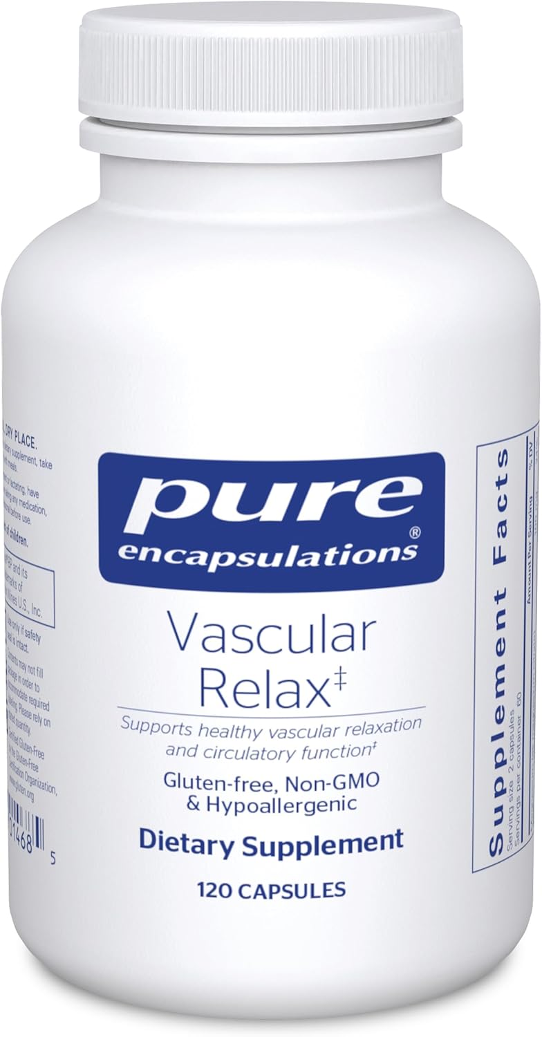 Pure Encapsulations Vascular Relax  Hypoallergenic Combination for Healthy Vascular Relaxation and Overall Circulatory Health  120 Capsules - Image 1
