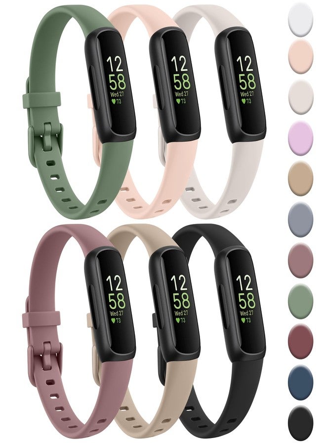 مجموعة من 6 أساور لساعة Fitbit Inspire 3، مناسبة للرجال والنساء، مصنوعة من السيليكون الناعم، قابلة للتعديل، بديلة لأحزمة المعصم، متوافقة مع جهاز تتبع اللياقة البدنية Fitbit Inspire 3. - Image 1