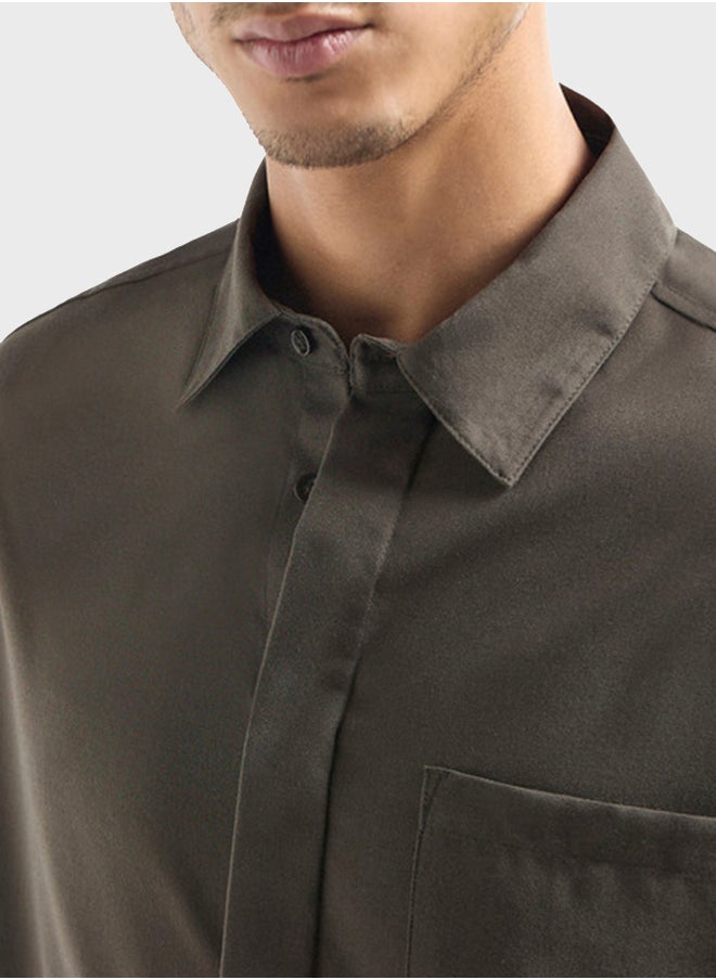 FAV Regular Fit Solid Shirt  - Image 3