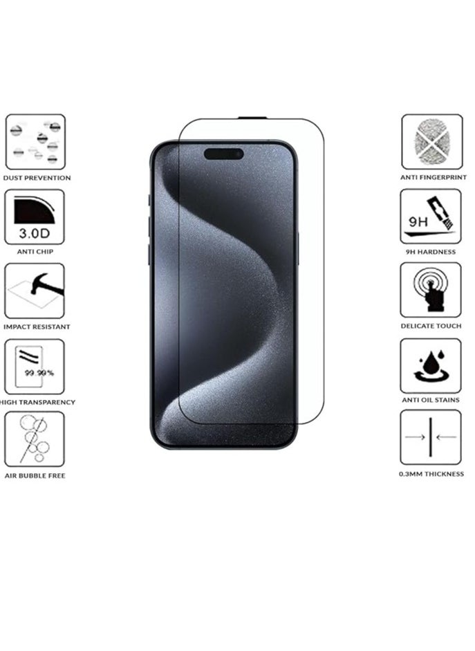 Generic Screen Protector for iPhone 16 Pro Max tempered Glass Screen Protector 9H hardness Scratch Resistance iPhone 16 Pro Max edge to edge glass Tempered Glass (6D, iPhone 16 Pro Max)  - Image 1