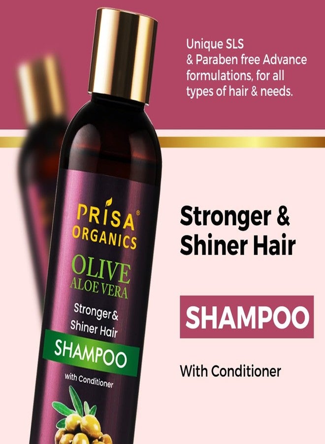 Prisa Organics شامبو بريسا أورجانيكس بالزيتون والصبار لشعر أقوى وأكثر لمعاناً | مع بلسم | خالٍ من البارابين (200 مل) - Image 4