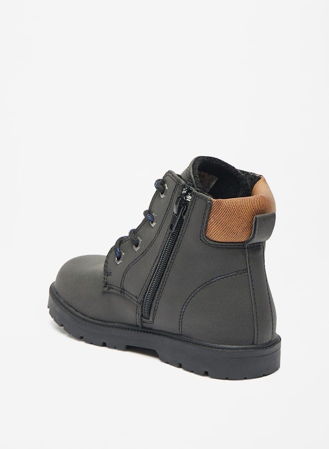 LBL by Shoexpress Boys Solid Ankle Boots with Zip Closure - Image 2