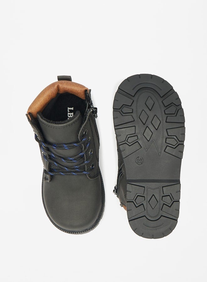 LBL by Shoexpress Boys Solid Ankle Boots with Zip Closure - Image 4
