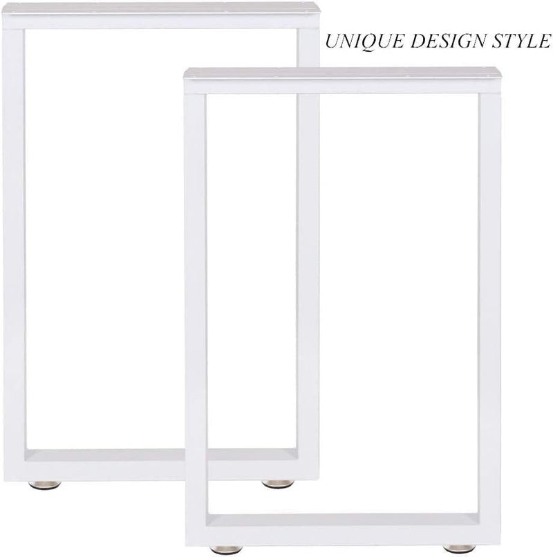 DECORILA DECORILA Square Shape Leg White Metal Table Legs Heavy Duty Desk Legs DIY Furniture Legs Dining Table Coffee Table Office Desk Tables desktops Kitchen Tables Counter Tops White Pack of 2  - Image 4