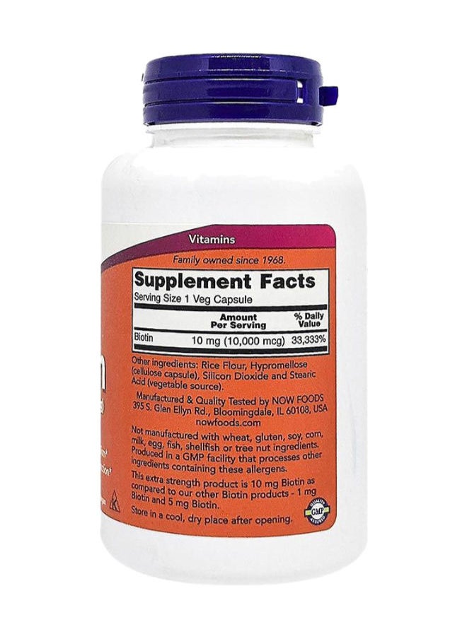 now - Biotin Extra Strength 10,000 mcg Veg Capsules 120's - Image 1