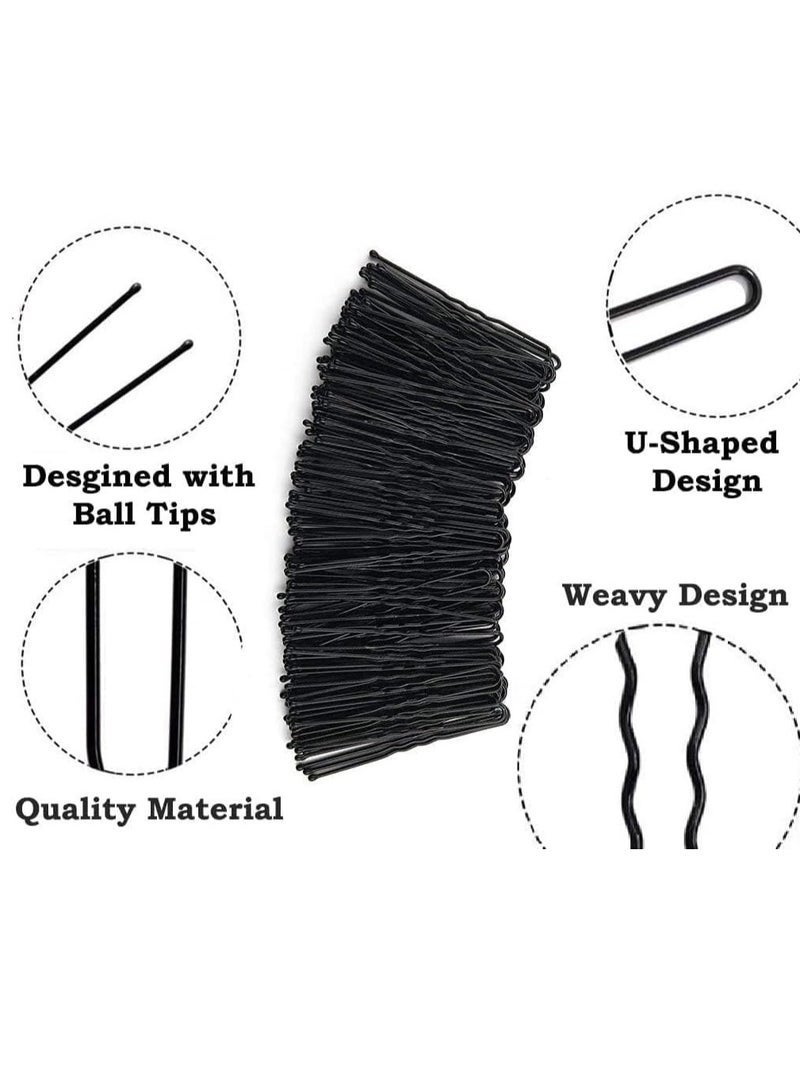 Accessories 22 U-Shaped Hair Pins for Women(Size: Small 4.5mm | Quantity: 100 Count), Juda Pins, Black Hair Styling Clips, Perfect for Bun & Updo Hairstyles. - Image 2