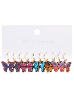 Huitich 5pcs Colorful Butterfly Dangle Earrings Set  - Image 1