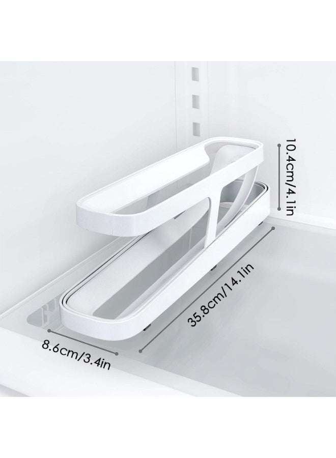 FDTY حامل بيض متحرك، حاوية بيض بتصميم متحرك تلقائيًا - منظم مطبخ موفر للمساحة، صينية بيض ذات طبقتين للثلاجة أو خزانة المطبخ - Image 4