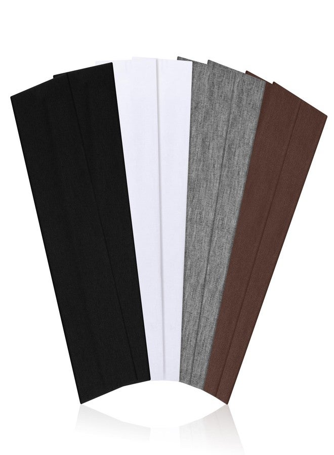 Ztomine Headbands for Women, 8pcs Stretchy Non Slip Soft Cotton Cloth Hair Bands for Sports, Workout, Yoga and Running - Image 1