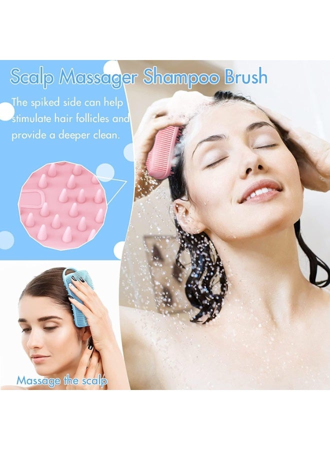 2 Pack Silicone Body Scrubber and Scalp Massager Brush, Exfoliating Shower Brush for Body and Hair, Soft Silicone Loofah Bath & Shampoo Brush for Men Women Kids, Quick Dry & Easy to Clean - Image 4