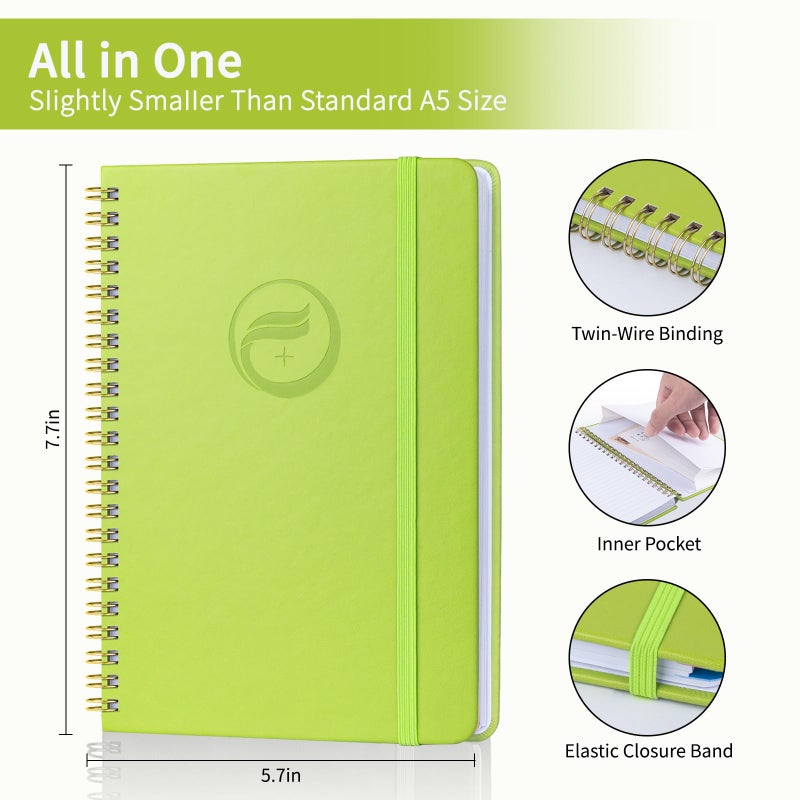 Blugool Password Book with Alphabetical Tabs, Password Keeper Book for Seniors, Individual & Colorful Tabs, Spiral Hardcover Password Notebook for Website Logins, 5.7" x 7.7", Grass Green - Image 3