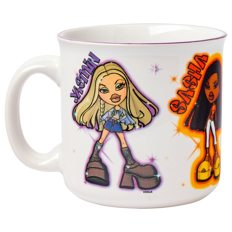 Silver Buffalo Bratz Dolls Featuring Yasmin, Sasha, Jade, and Cloe Ceramic Camper Mug, 20 Ounces - Image 2