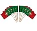 JAVD 100 Pcs Portugal Flag Cake Topper 138in x 1in Wood Toothpick Party Decoration Wedding Birthday - Image 1