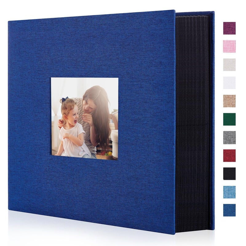 Artmag Fabric Photo Album 4x6 600 Large Capacity for Family Wedding Anniversary Linen Album Holds 600 Horizontal and Vertical Photos 600 Pockets Blue