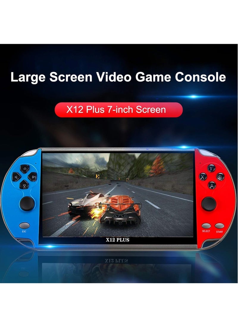 SMARTX - Portable Game Console X12 Plus 7 Inch Handheld 16GB Retro Gaming Device with Dual Joysticks, Supports AV Output, TF Card, Music, E-book, Video Playback, 3000 Built-in Classic Games - Image 1