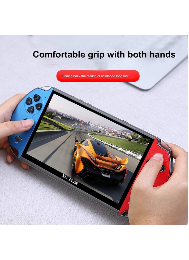SMARTX - Portable Game Console X12 Plus 7 Inch Handheld 16GB Retro Gaming Device with Dual Joysticks, Supports AV Output, TF Card, Music, E-book, Video Playback, 3000 Built-in Classic Games - Image 1