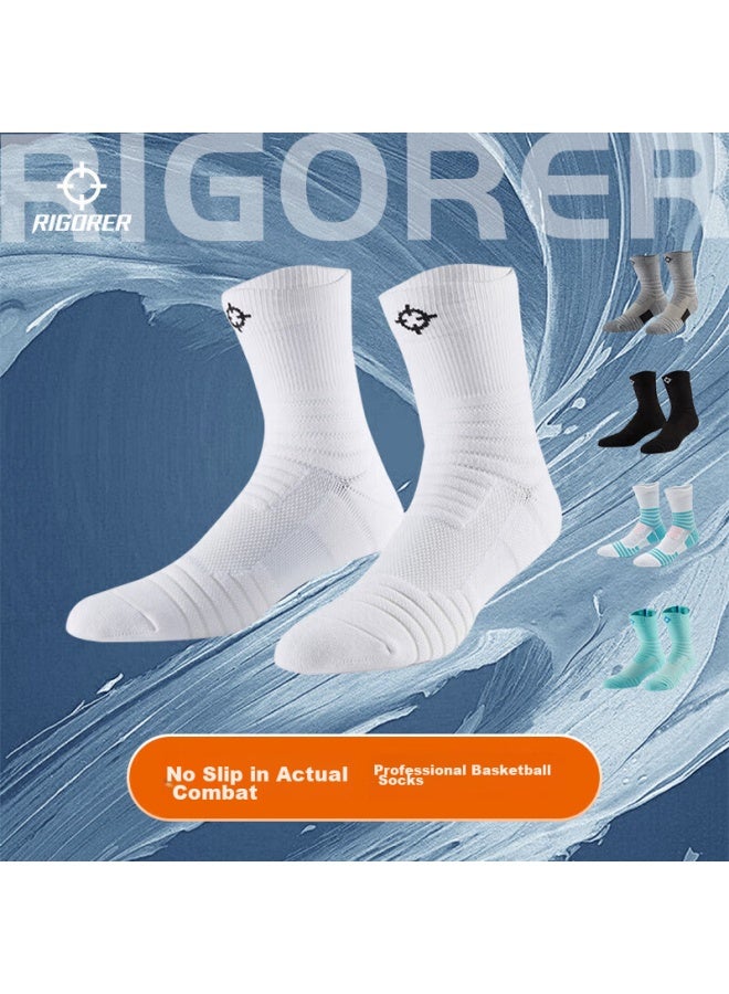 Rigorer Basketball Socks For Men, Moxian 3 Breathable Mid-calf American Style Sports Running Practical Terry Bottom Thickened Elite Socks - Image 2