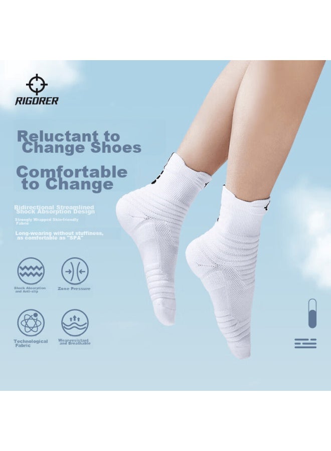 Rigorer Basketball Socks For Men, Moxian 3 Breathable Mid-calf American Style Sports Running Practical Terry Bottom Thickened Elite Socks - Image 1