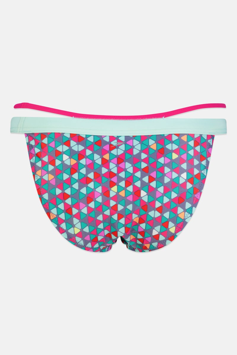 speedo Women Geometric Print Bikini Bottom, Multicolor - Image 2