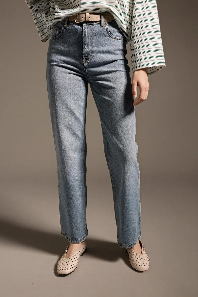Defacto  90's Wide Leg High Waisted Long Jeans for Women | Best Price UAE