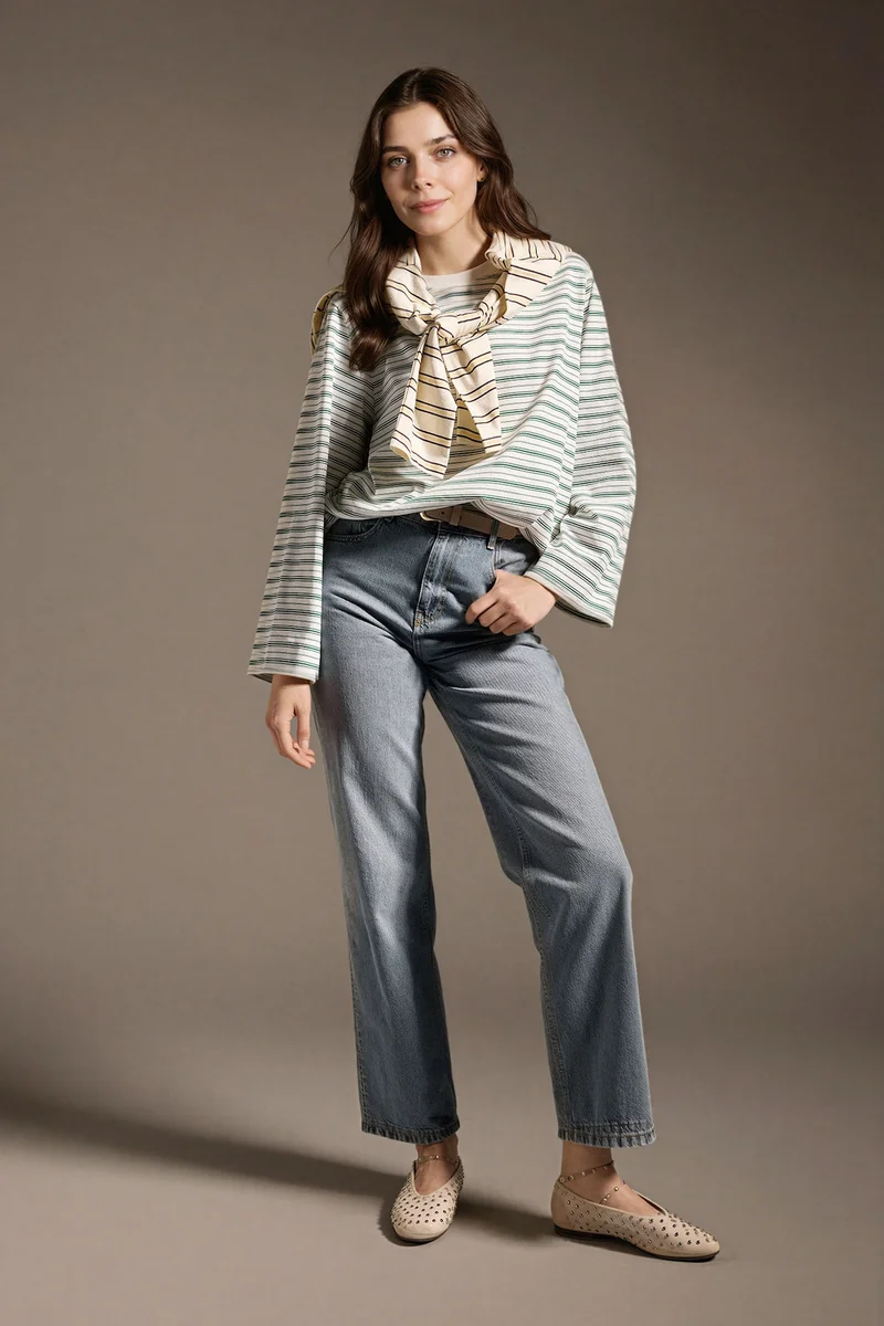 90's Wide Leg High Waisted Long Jeans