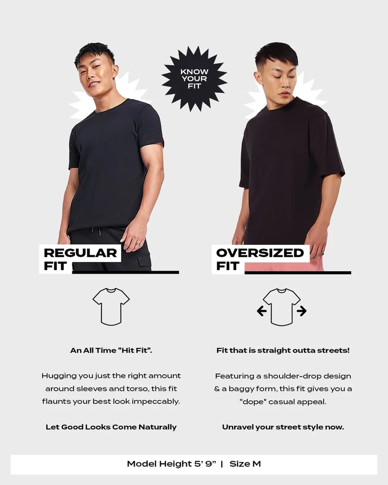 bewakoof  Men's Jet Black Nirvan Graphic Printed Oversized T-shirt for Men | Best Price UAE
