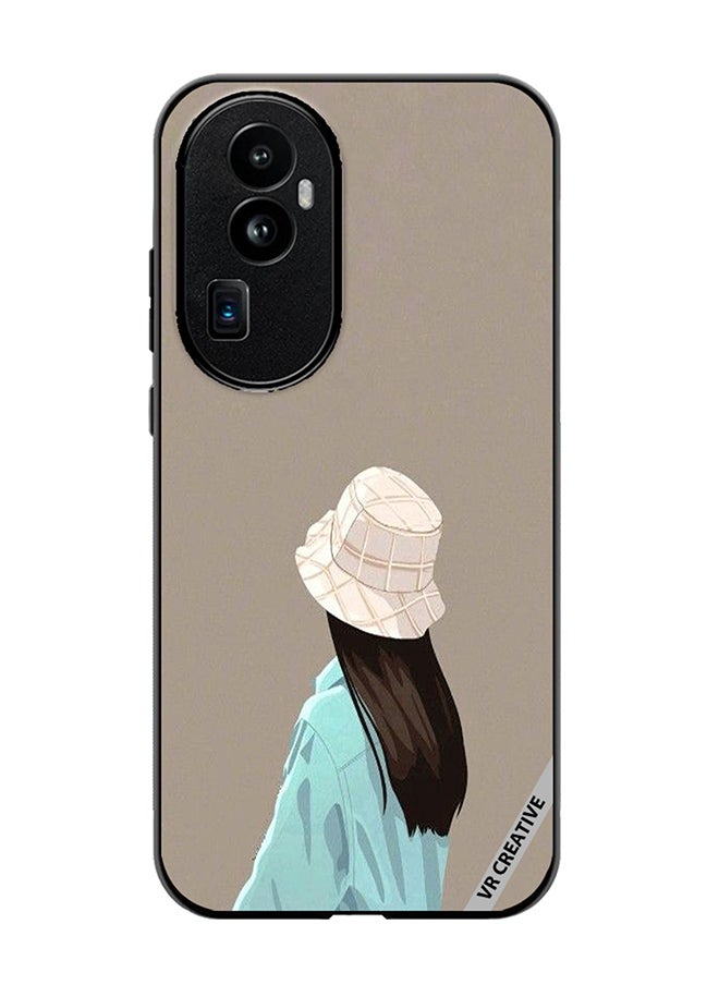 VR CREATIVE Protective Case Cover For Oppo Reno 10 Pro Plus Brown Hat Girl Design Multicolour  - Image 1