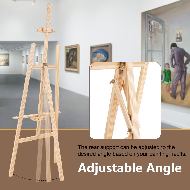 Falling in Art Easel Stand for Painting, Adjustable Wooden Easels for Painting Canvas Up to 42", Folding Art Easel for Drawing, Wedding Sign and Poster, Suitable for Kids and Adults - Image 4