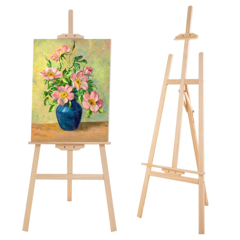 Falling in Art Easel Stand for Painting, Adjustable Wooden Easels for Painting Canvas Up to 42", Folding Art Easel for Drawing, Wedding Sign and Poster, Suitable for Kids and Adults - Image 1