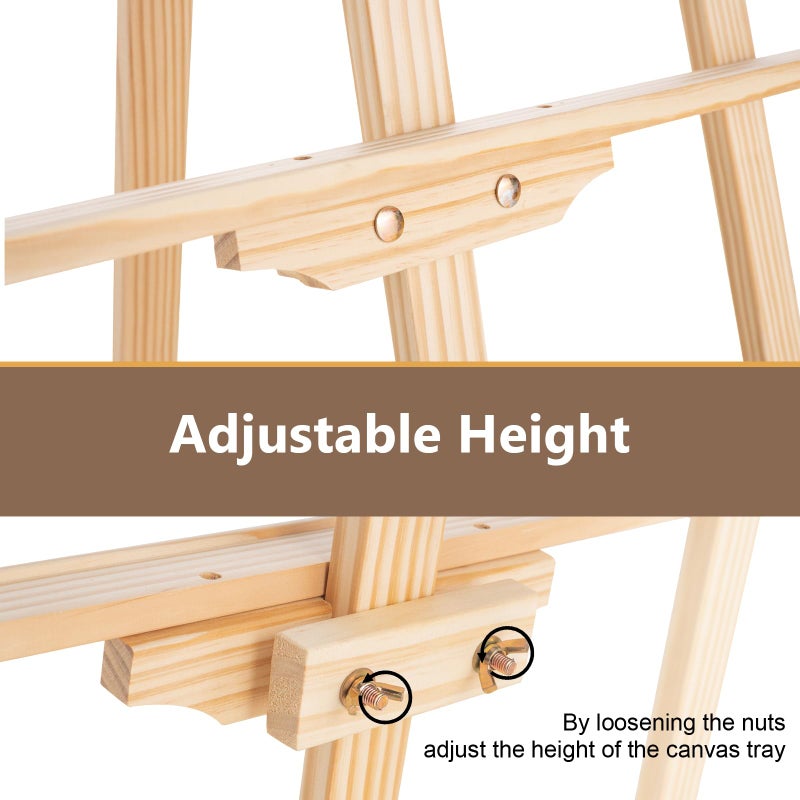 Falling in Art Easel Stand for Painting, Adjustable Wooden Easels for Painting Canvas Up to 42", Folding Art Easel for Drawing, Wedding Sign and Poster, Suitable for Kids and Adults - Image 3