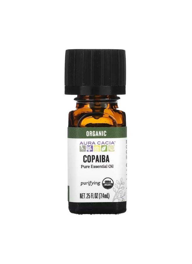 Aura Cacia Pure Essential Oil Organic Copaiba 0.25 fl oz 7.4 ml  - Image 1