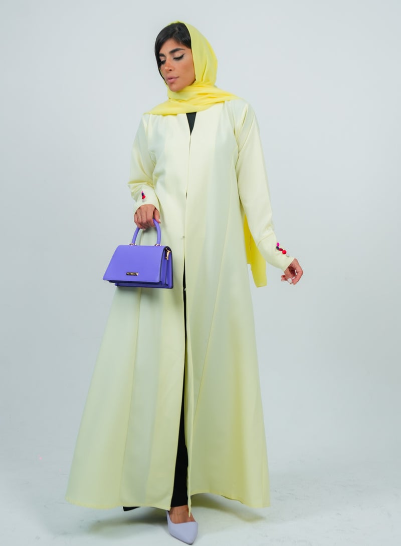 روزيت عباية عباية صفراء بتصميم أزرار ملونة - Image 5