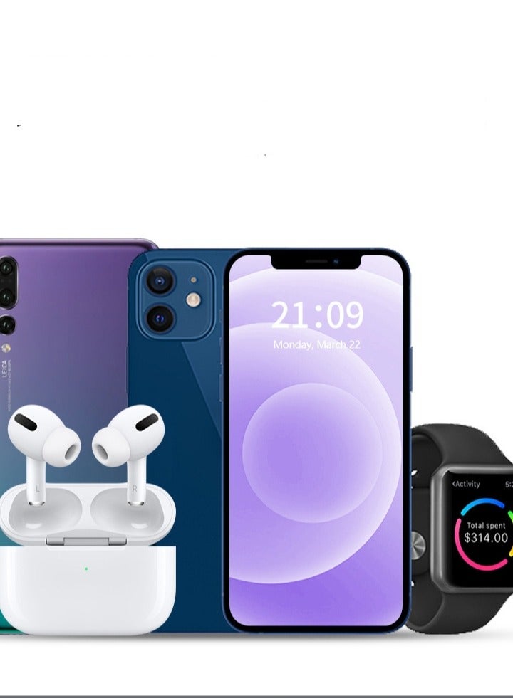 Three In One Wireless Charger , Desktop Folding Mobile Phone Charger Arch , With Night Lights  - Image 3